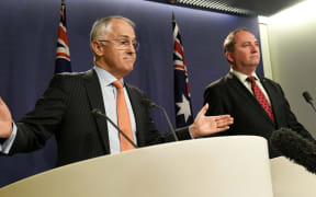 Australian Prime Minister Malcolm Turnbull (left) and his deputy, Barnaby Joyce