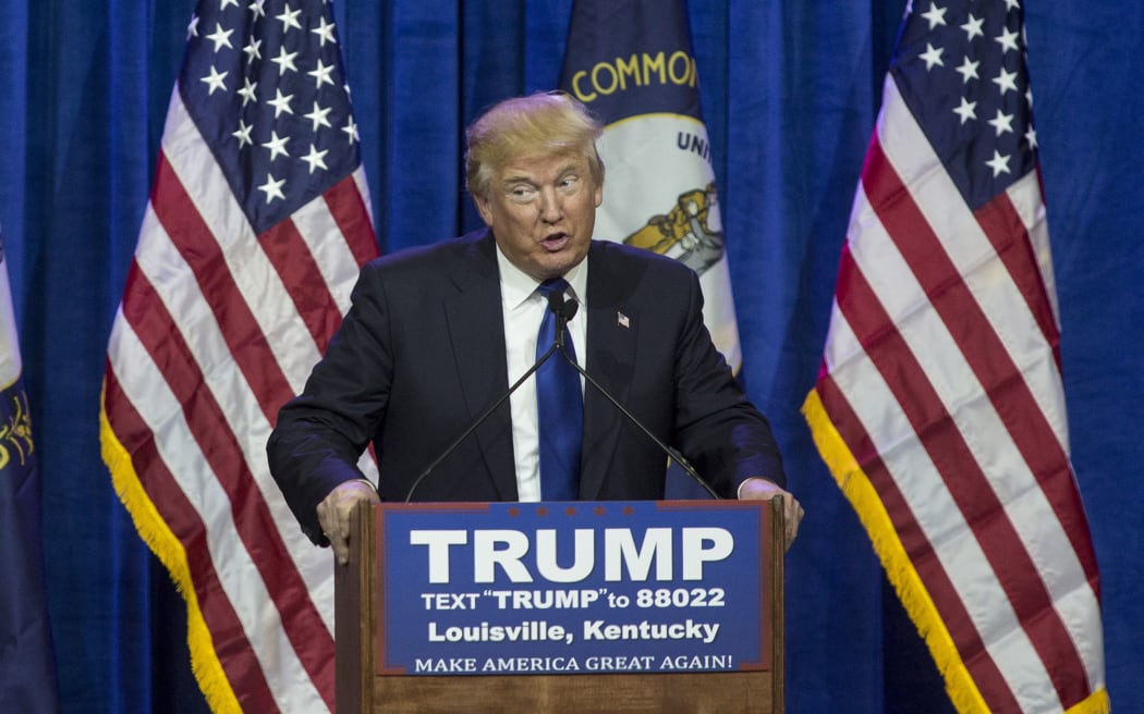 Donald Trump at the Kentucky International Convention Center in Louisville, Kentucky.