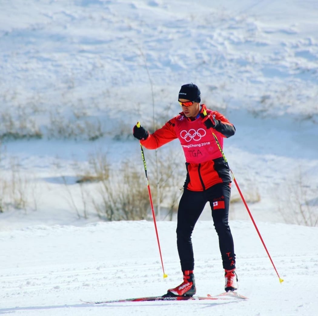 Pita Taufatofua training in Pyeongchang.