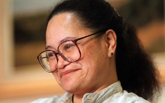 Louisa Akavi speaks to media in 1996