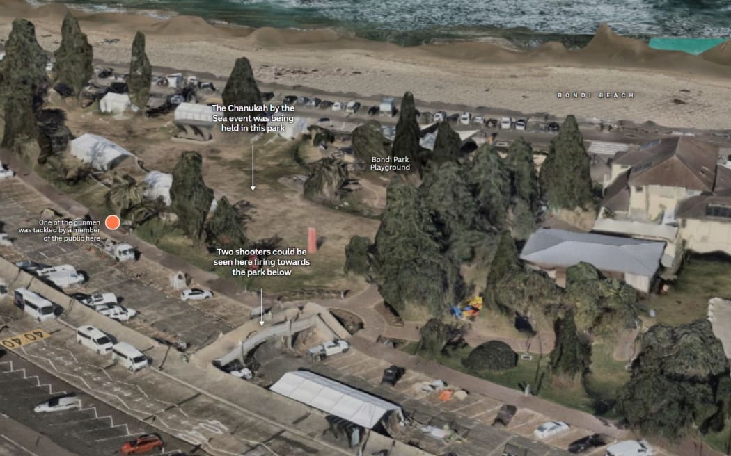 Maps showing where the Bondi Beach shooting on 14 December happened.