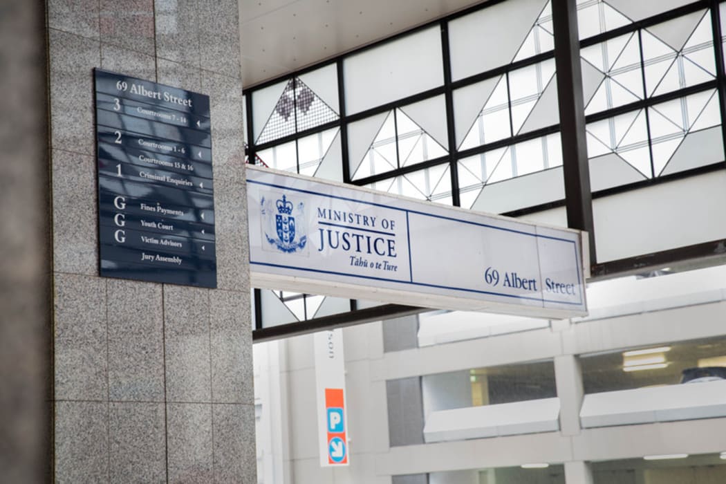 Signage outside the Auckland District Court