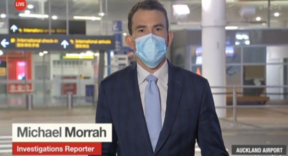 Michael Morrah on Newshub at 6 on August 13 with his scoop on low rates of testing of border workers.