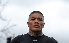 Duken Tutakitoa-Williams with boxing gloves.