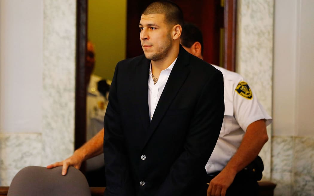 Aaron Hernandez in court.