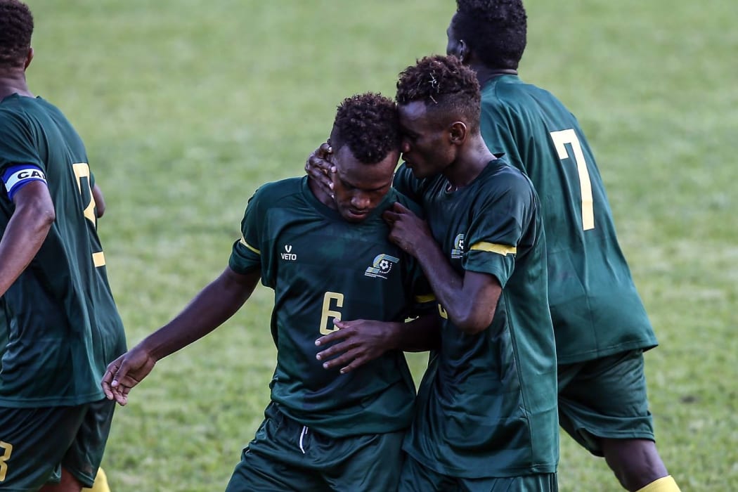 Patrick Taroga put Solomon Islands into the lead.