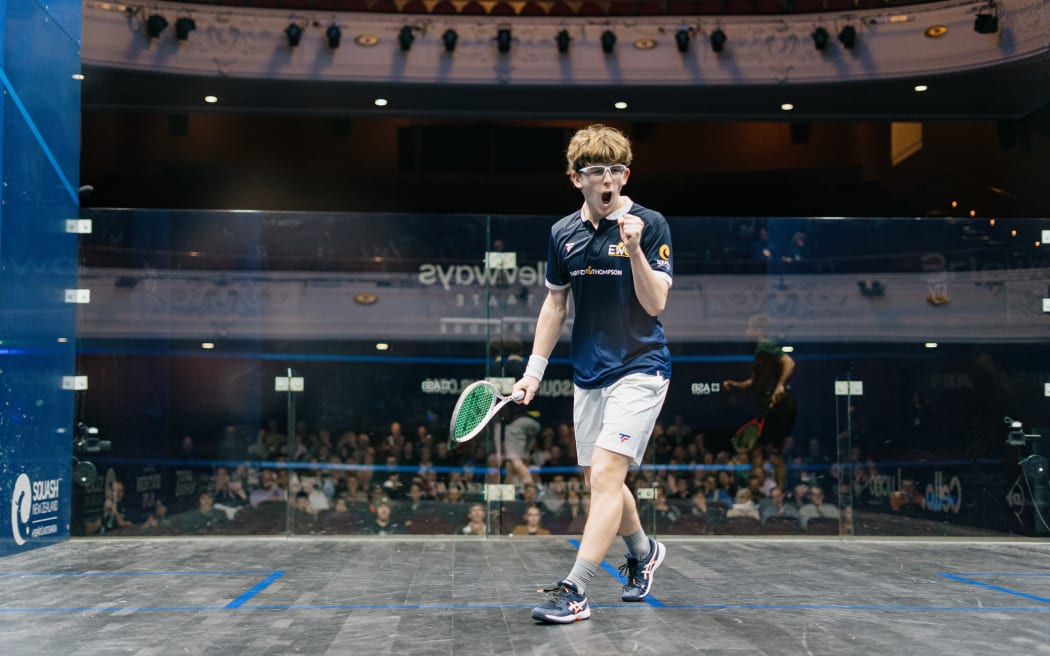 New Zealand Wildcard Ollie Dunbar at the NZ Squash Open in Christchurch