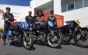 Winners, from left to right: Chris Swallow (first), Craig Smith (second), Nick Thomson, who prepares the machines and Bill Biber (third)