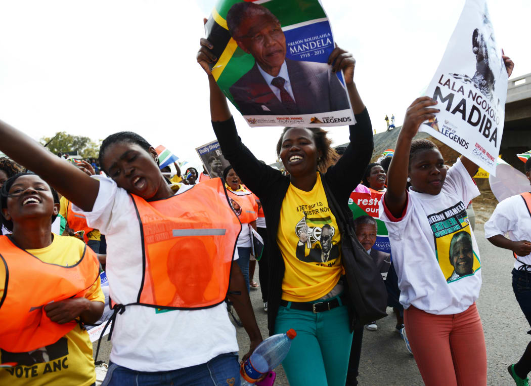 People lined the route as the cortege passed.