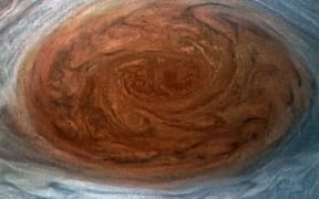 This NASA handout image shows the Great Red Spot on Jupiter taken by the Juno Spacecraft on its flyby over the storm.