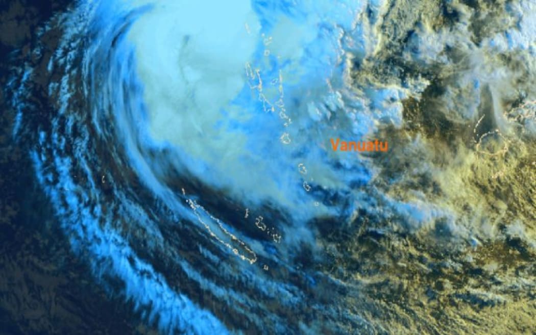 Satellite image of Donna as it hovers over Vanuatu