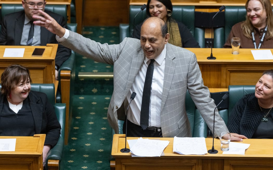 Labour Party MP, Willie Jackson during Parliament's obituaries for fallen Te Pāti Māori MP Takutai Tarsh Kemp.