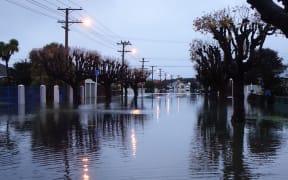 Flooding in Dunedin's Surrey Street in early June.
