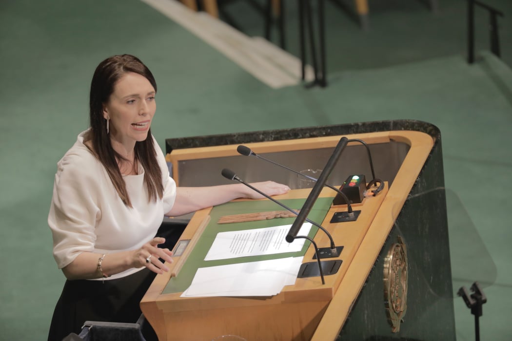 Prime Minister Jacinda Ardern speaks at the UN