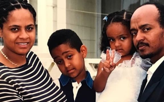 Dawit Arshak (far right) and his family