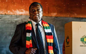 Zimbabwe President and candidate Emmerson Mnangagwa pictured after casting his ballot