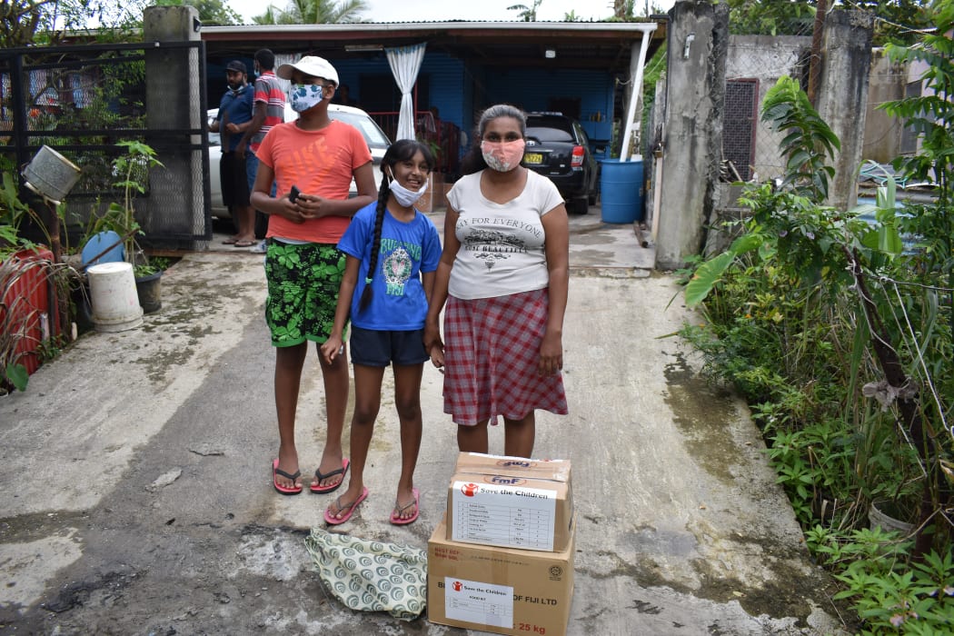 Oats, milk powder, rice and lentils were among the supplies Save the Children was distributing.