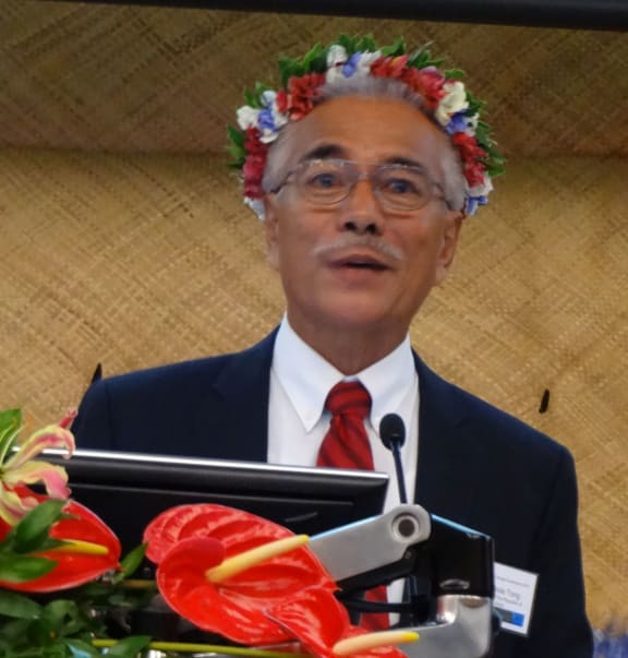 President of the Republic of Kiribati, Anote Tong, addressing the Pacific Climate Change Conference.