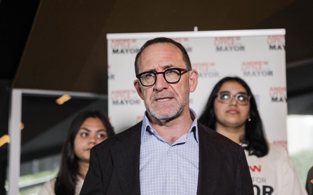 Andrew Little at the launch of his Wellington mayoralty campaign on 17 May, 2025.