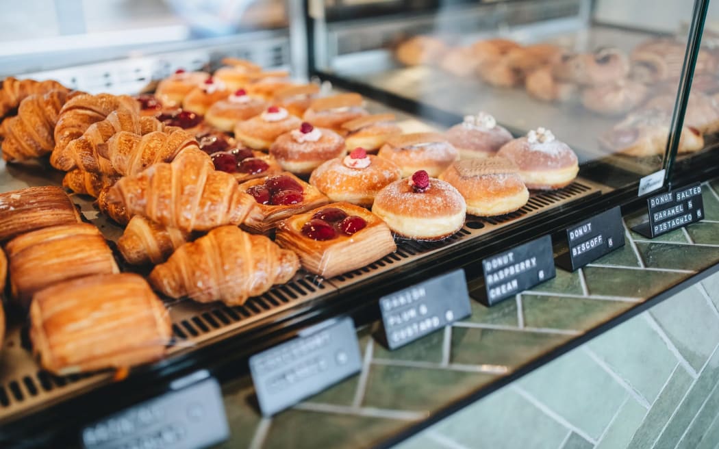 A selection of pastries for sale at Volco bakery.