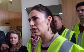 Labour Party leader Jacinda Ardern at Red Stag Timber in Rororua.