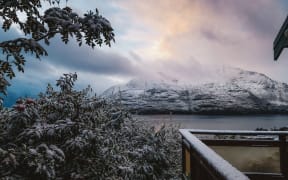 Snow in Fernhill, Queenstown, on Friday morning.