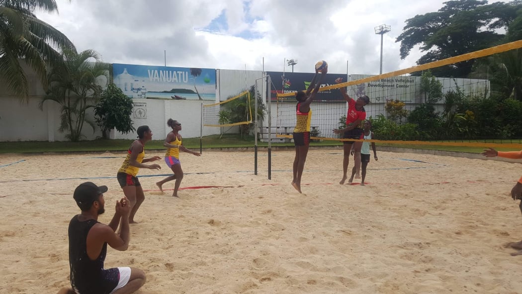 Vanuatu's beach volleyballers were back on the sand on Wednesday.