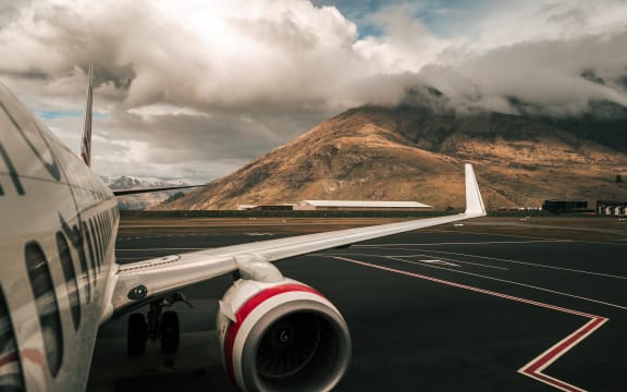 A plane at Queenstown Airport.