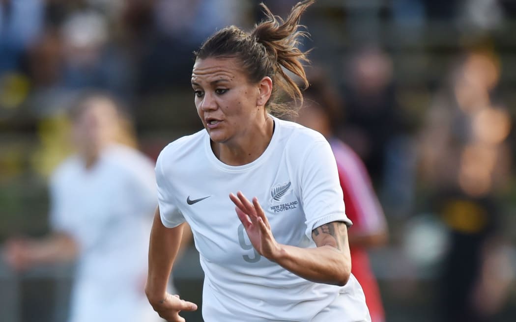 The Football Ferns' Amber Hearn in action.