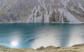 A view of Blue Lake from high above.