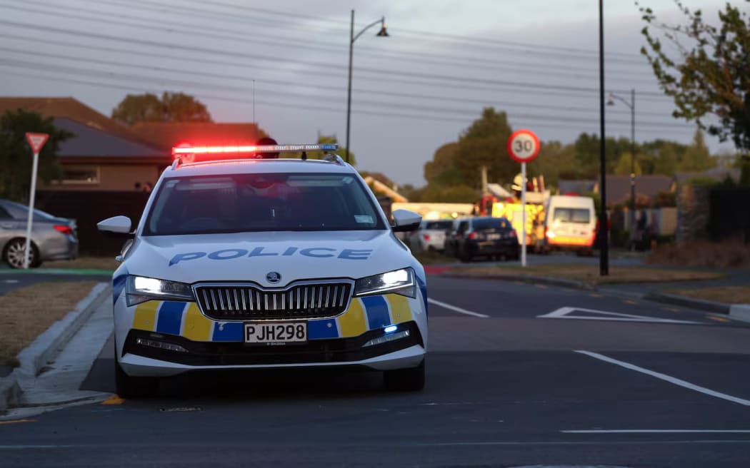 Police at scene of Chch teen climbing power pole
