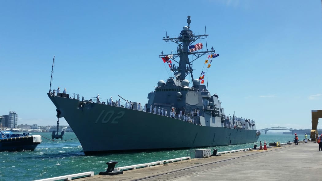 The USS Sampson is the first American naval ship to visit New Zealand in decades.