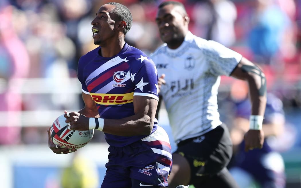Perry Baker starred for the Americans, scoring two tries against Fiji