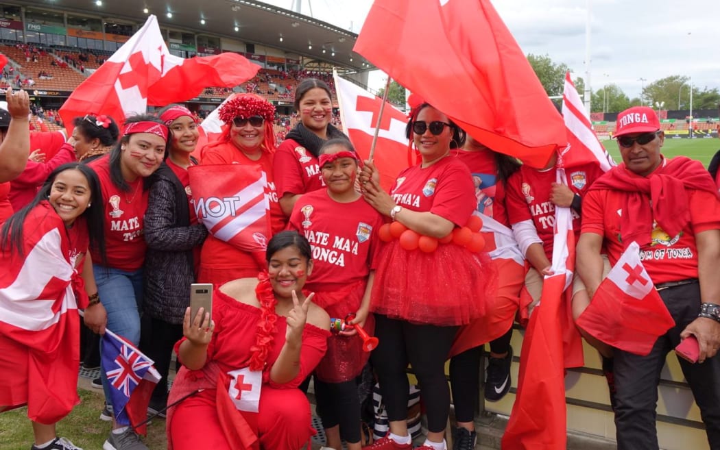 Tonga fans at Waikato Stadium.