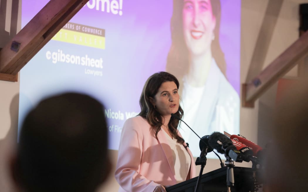 Nicola Willis gives a pre-budget speech to the Hutt Valley Chamber of Commerce