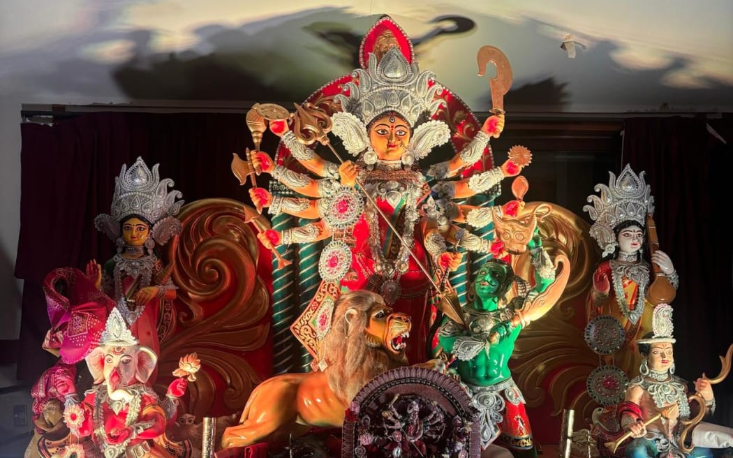 In Auckland, Durga Puja celebrations organized by the Probasee Bengalee Association of New Zealand.
