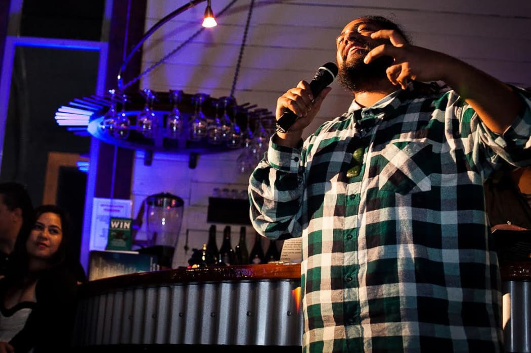 Te Kahu Rolleston, winner of the 2013 New Zealand National Poetry Slam.