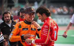 Lando Norris of McLaren and Carlos Sainz of Ferrari, 2024.