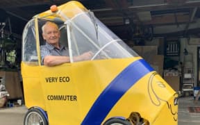Bill Blakie with his sustainable transport bike