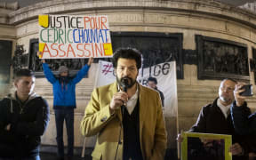 Rallying for justice on the circumstances of Cedric Chouviat's death on 3 January, after a police check. In the presence of the family's lawyer, Master Arie Alimi and Adama Traore's sister, Assa Traore. Place de la Republique, Paris.