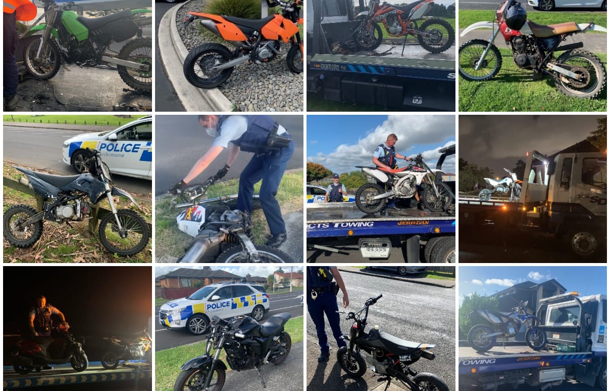 In a year-long operation, 59 dirt bikes and 39 vehicles were impounded.
