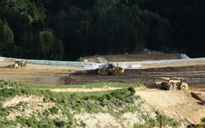 Construction at the Transmission Gully site.