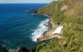 Pitcairn view of boat harbour, 2006.