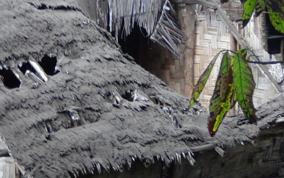 The weight of the ash in some parts of Ambae collapsed some roofs.