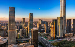 The skyline of the Beijing central business district