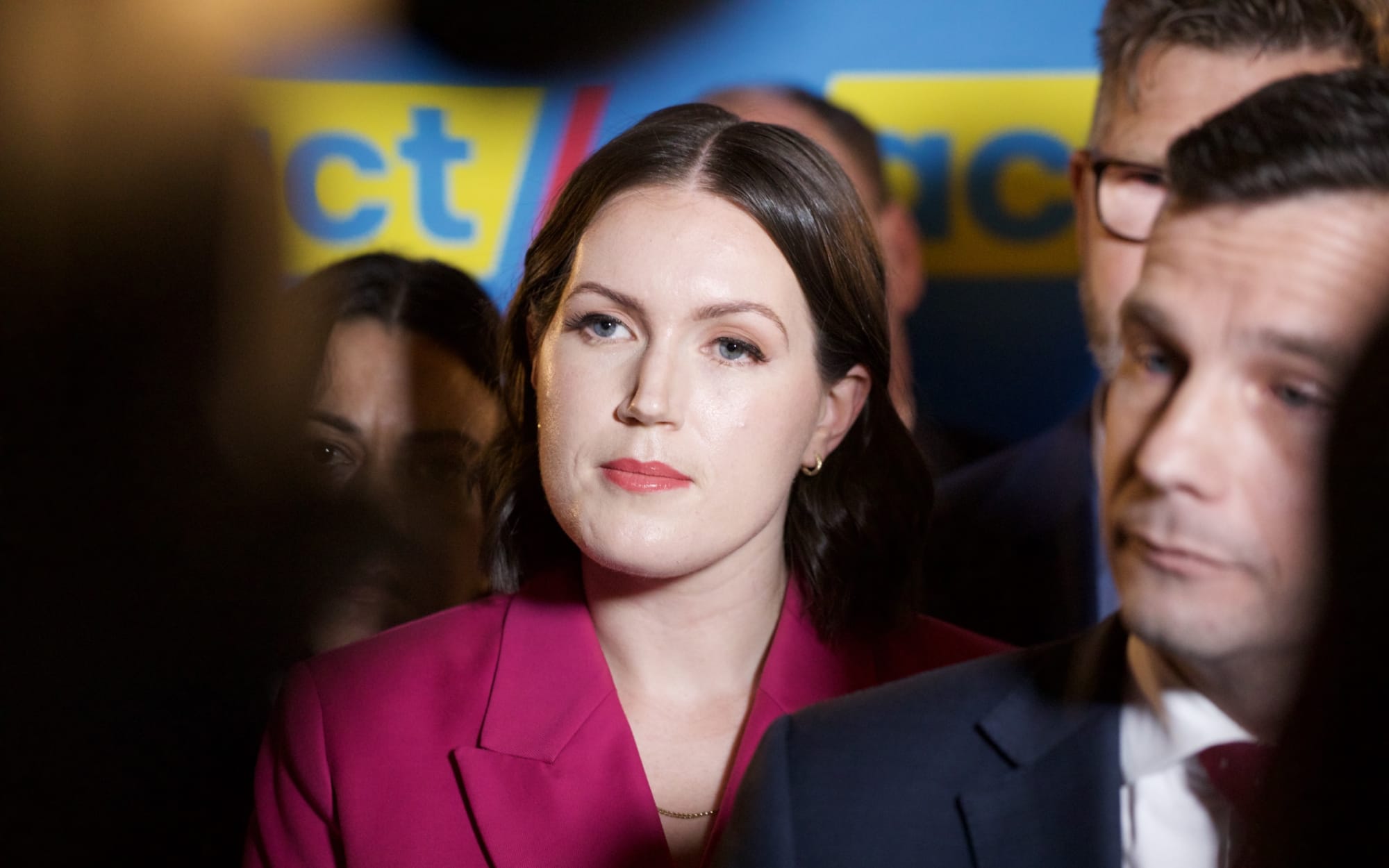 ACT party deputy leader Brooke van Velden speaks to media following the party's campaign launch in Auckland on 17 September 2023.