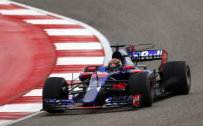 The Kiwi driver in action for Toro Rosso during practice for the US Grand Prix.