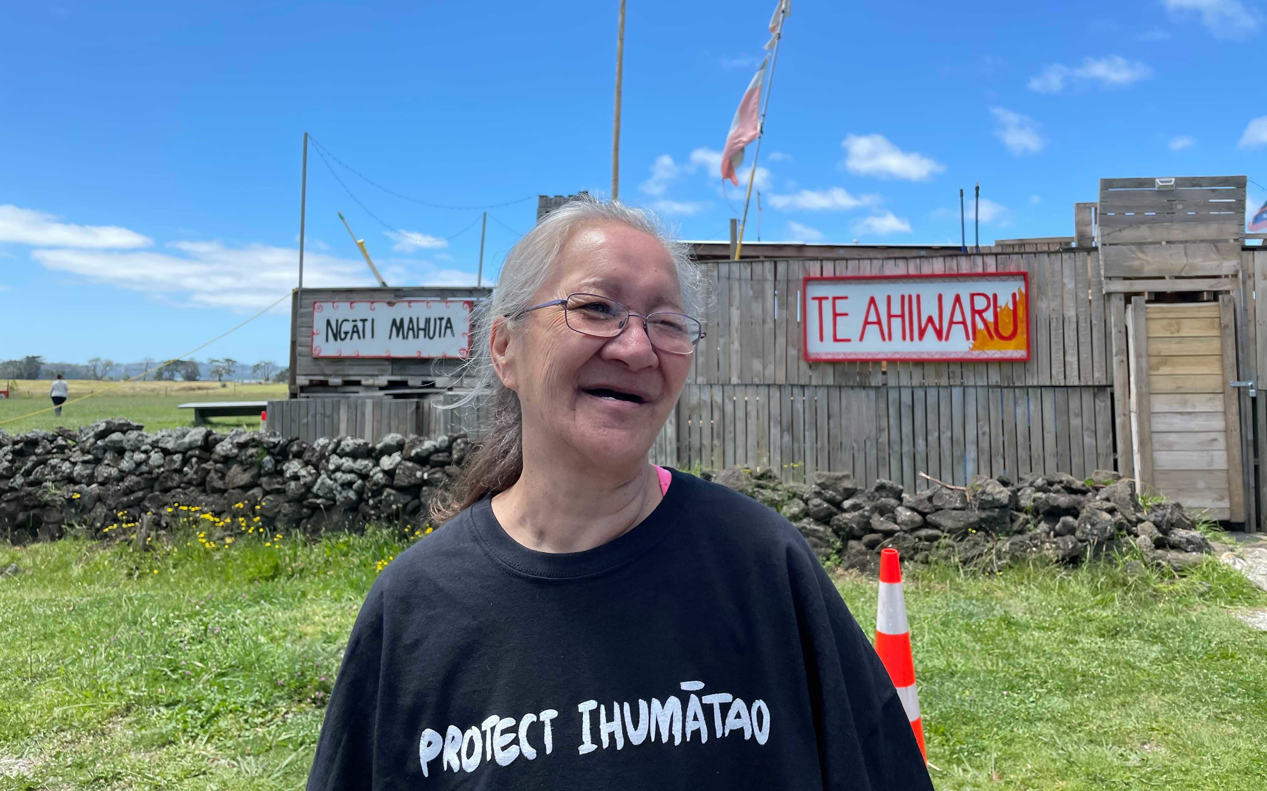 Margaret Wilson at Ihumātao.