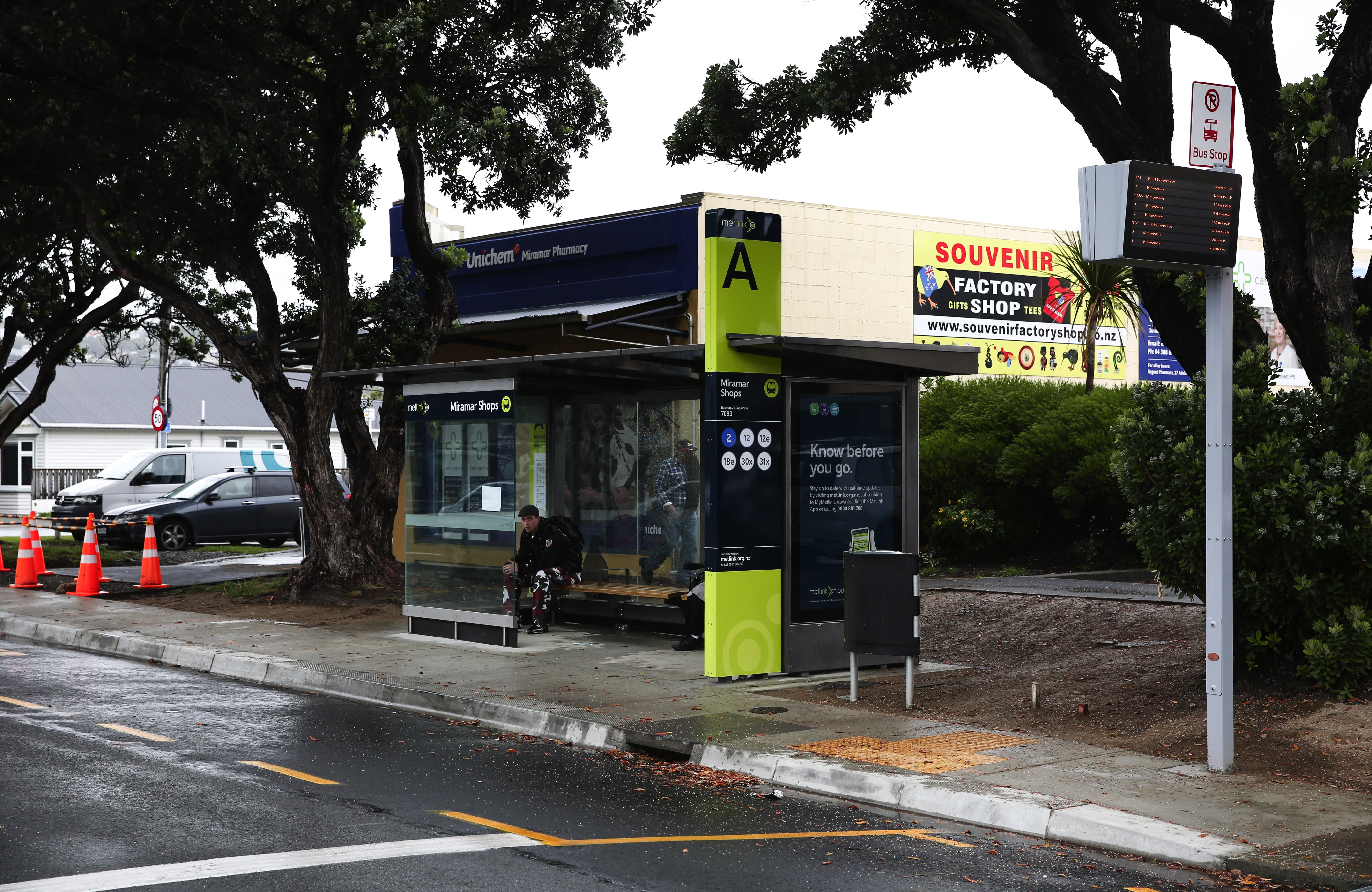 The Miramar bus hub in Wellington.