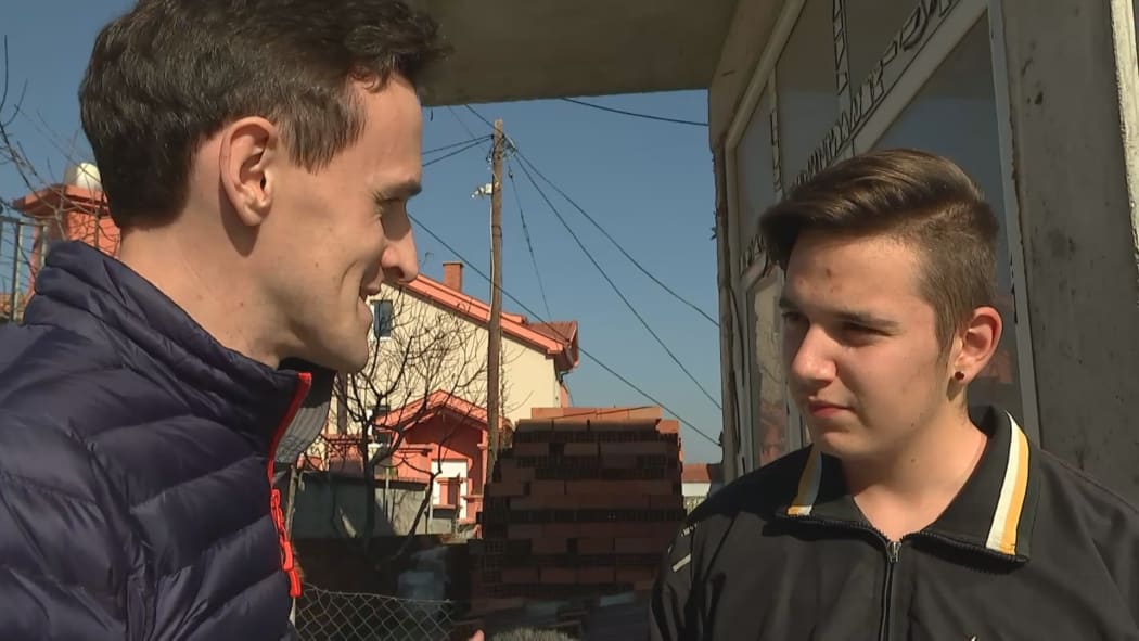 UK reporter Ciaran Jenkins confronts a 16-year-old running the fake news site '24 News Today' in Macedonia.